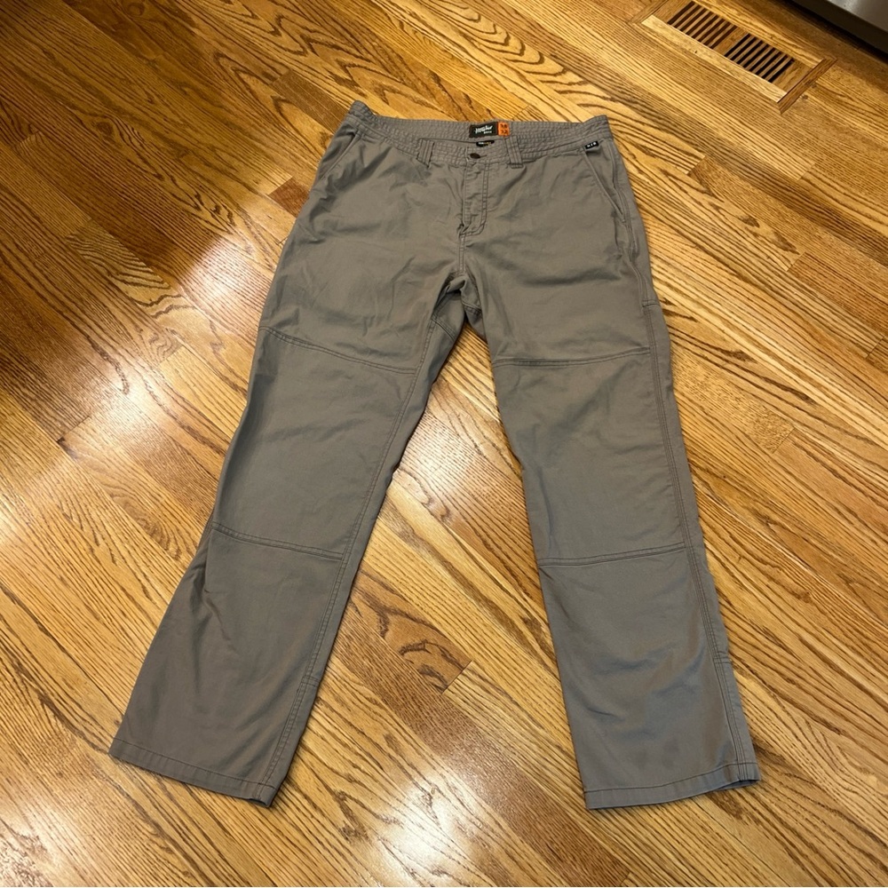 NEW Howler Bros Frontside 5-Pocket Pants Canvas Double Knee 38x32 Cordura Khaki